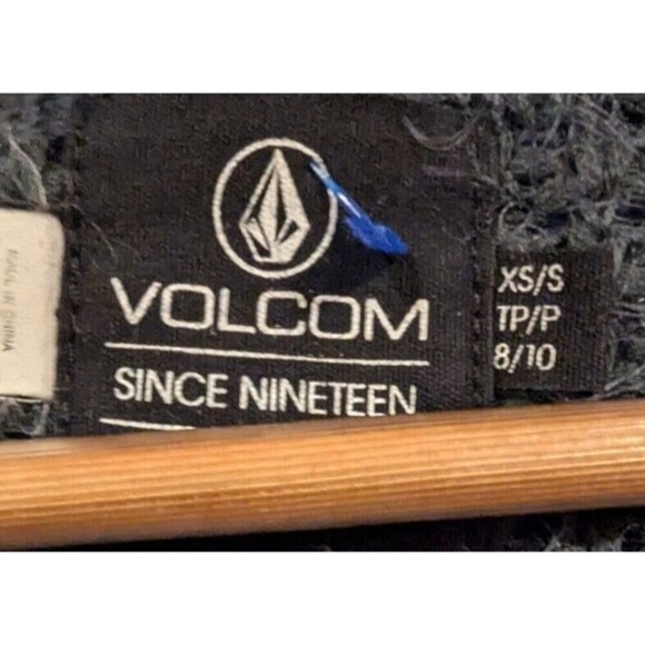 Volcom Grey Hooded Long Line Cardigan SZ 8/10 Fuzzy Comfy Fall Winter Relaxed - Picture 2 of 6